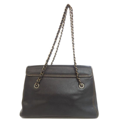 CHANEL Tote Bag Grained Calfskin Skin black Chain tote Women