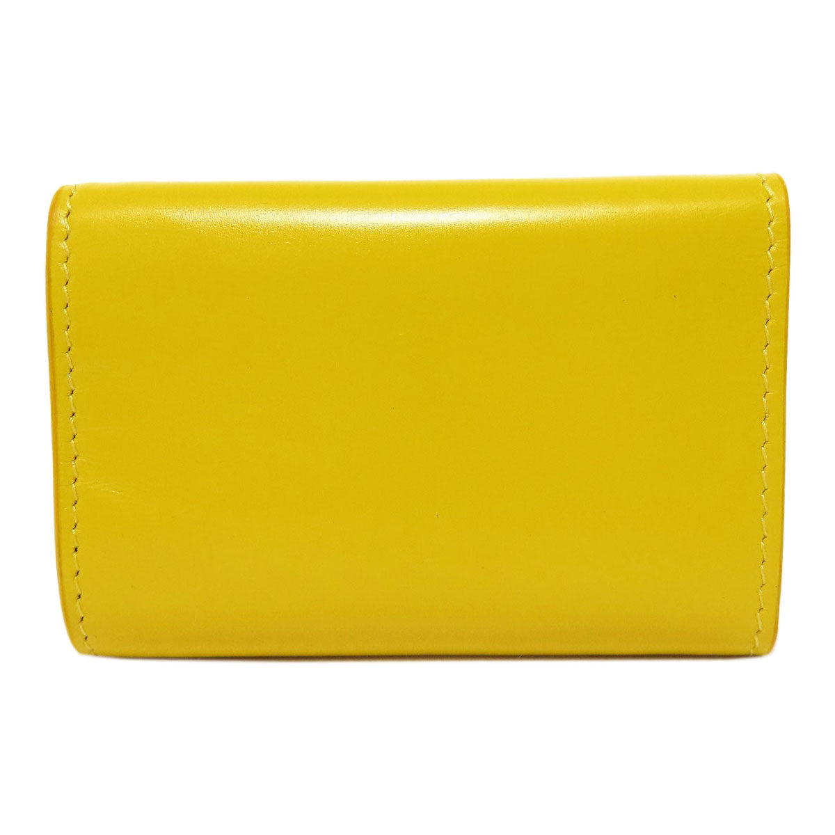 BALENCIAGA Bifold Wallet 529098 leather yellow logo Tri-fold Wallet Women