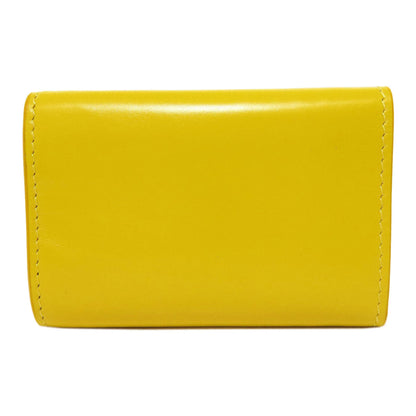 BALENCIAGA Bifold Wallet 529098 leather yellow logo Tri-fold Wallet Women