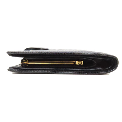 CHANEL Long Wallet Purse Grained Calfskin Skin black COCO Mark Gold Metal