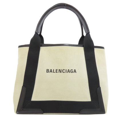 BALENCIAGA Handbag 339933 canvas white Navy kabas Women