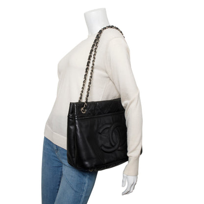 Chanel Black Caviar Leather Timeless CC Shopping Tote