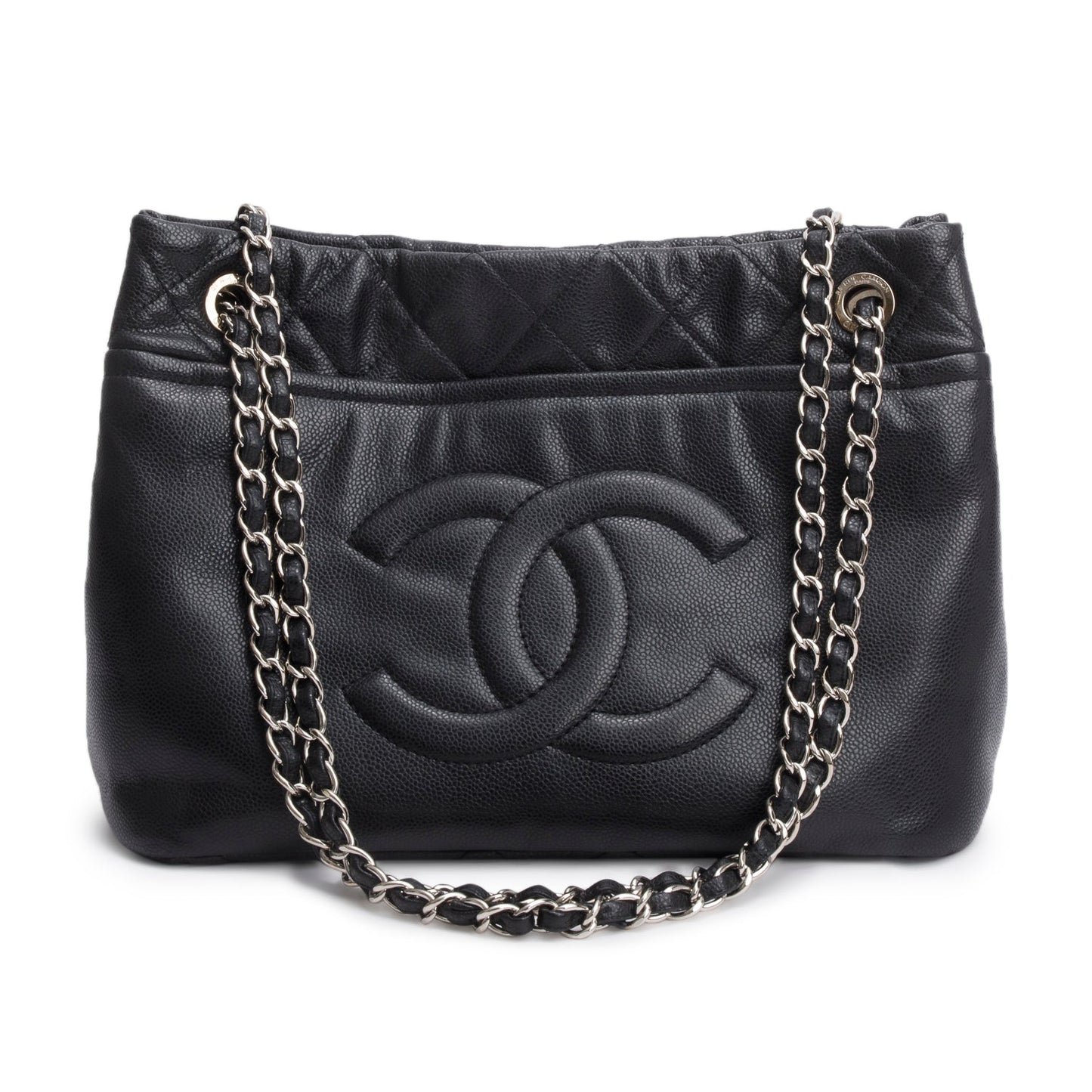 Chanel Black Caviar Leather Timeless CC Shopping Tote