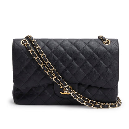 Chanel Black Caviar Jumbo Classic Double Flap Bag