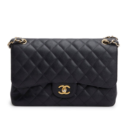 Chanel Black Caviar Jumbo Classic Double Flap Bag