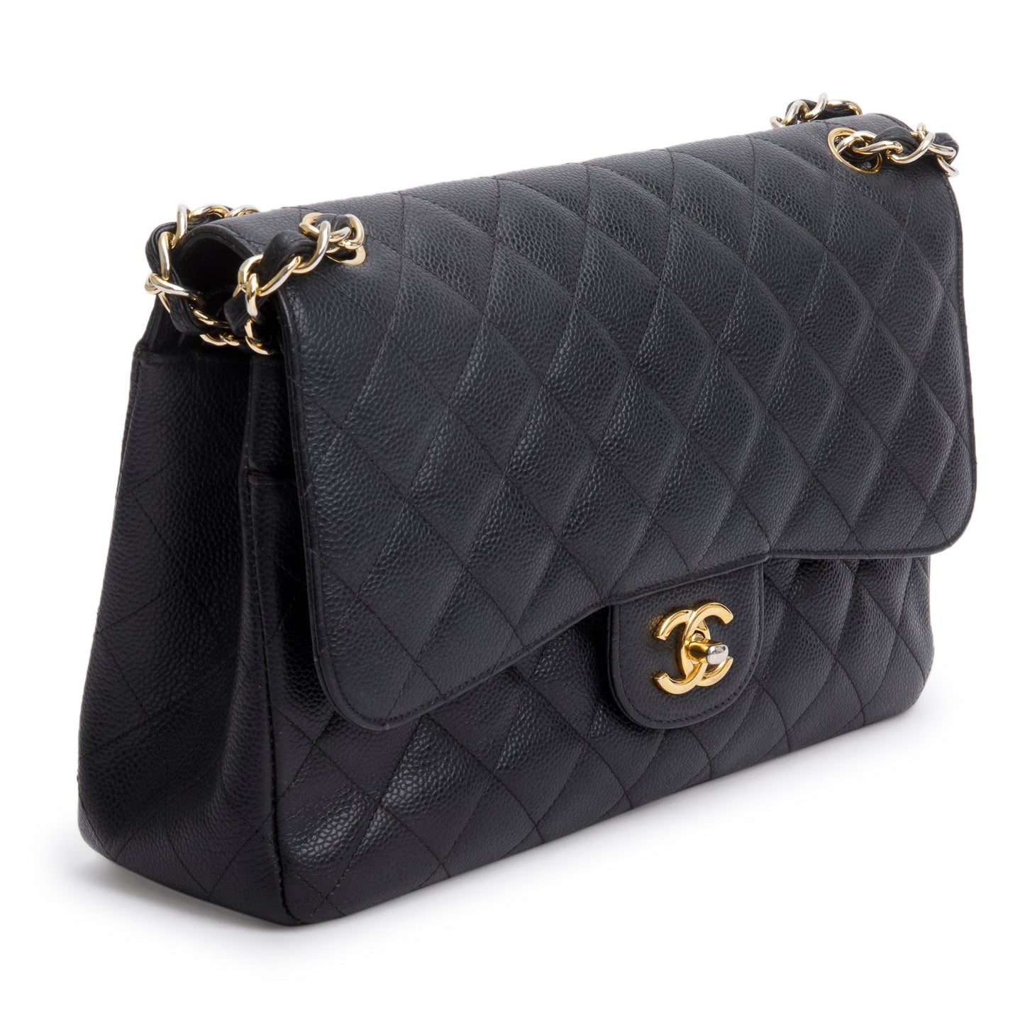 Chanel Black Caviar Jumbo Classic Double Flap Bag