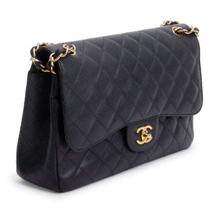 Chanel Black Caviar Jumbo Classic Double Flap Bag