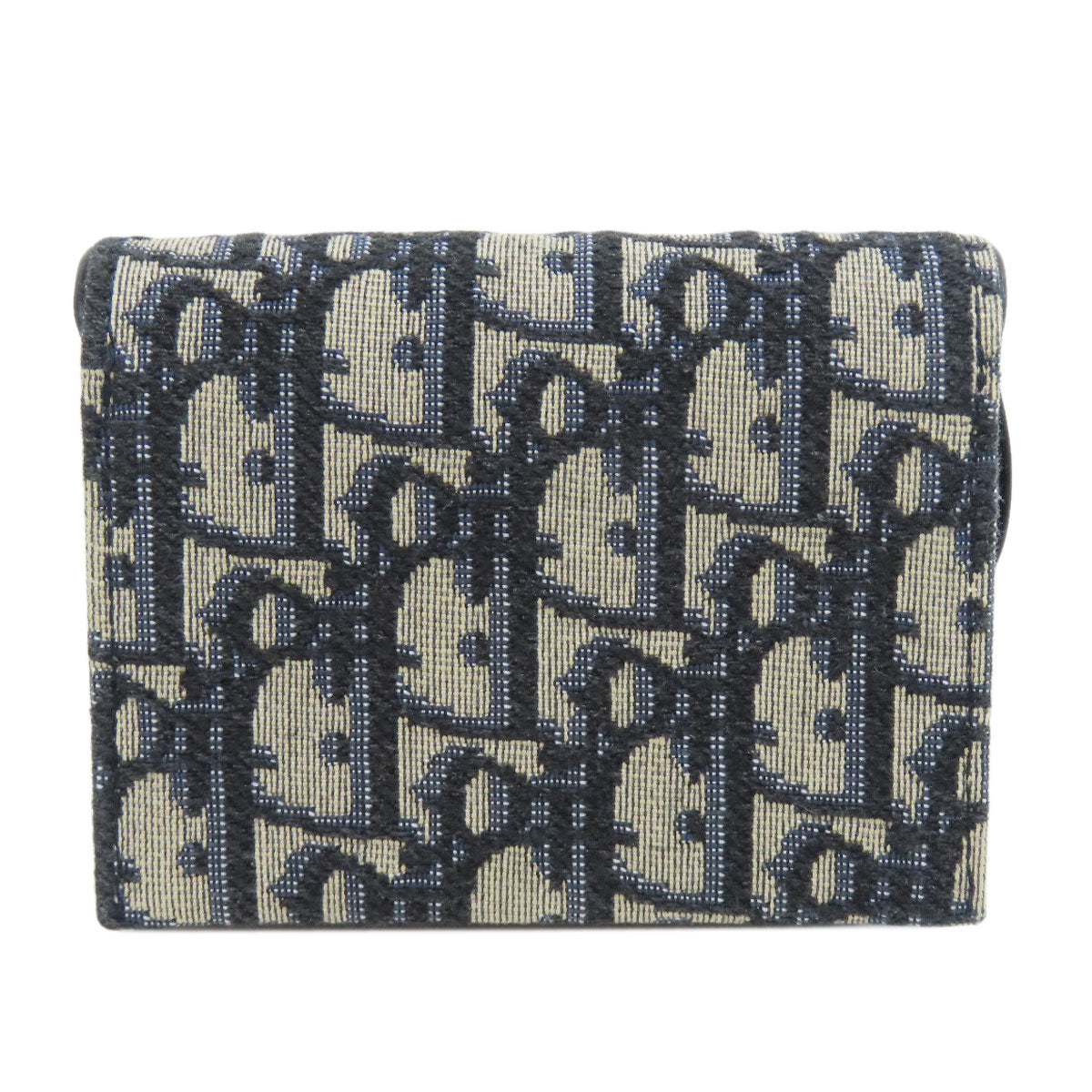 Christian Dior Card Case canvas Navy Saddle Trotter Pattern Women