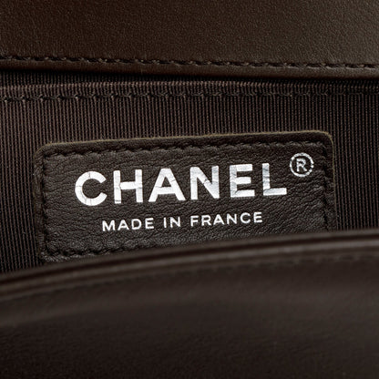 Chanel Brown Lambskin Chevron Small Boy Bag