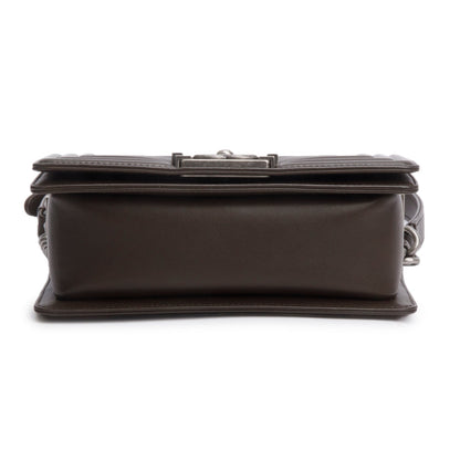 Chanel Brown Lambskin Chevron Small Boy Bag