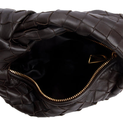 Bottega Veneta Brown Lambskin Intrecciato Mini Jodie