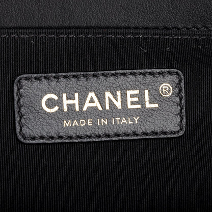 Chanel 2021 Black Quilted Lambskin Leather Small Boy Bag