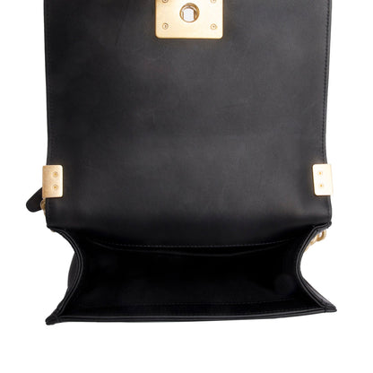 Chanel 2021 Black Quilted Lambskin Leather Small Boy Bag
