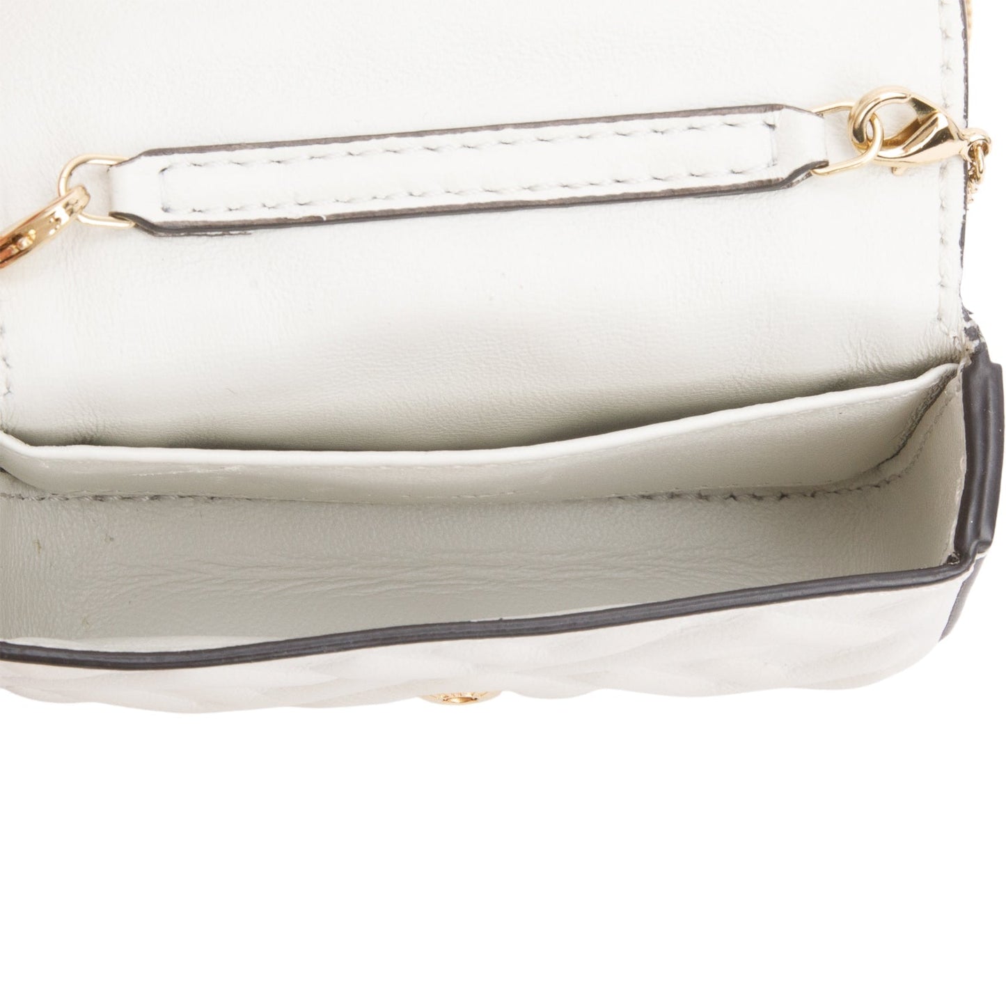 Fendi White Nappa Matisse FF Embossed Nano Baguette Charm