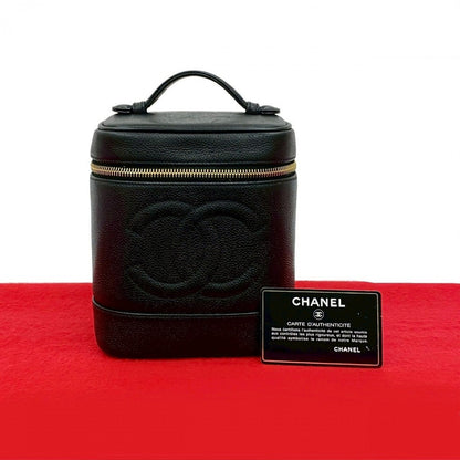 CHANEL Handbag Matt caviar skin black