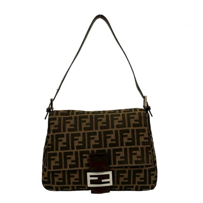 FENDI Shoulder Bag leather Brown Mamma Bucket