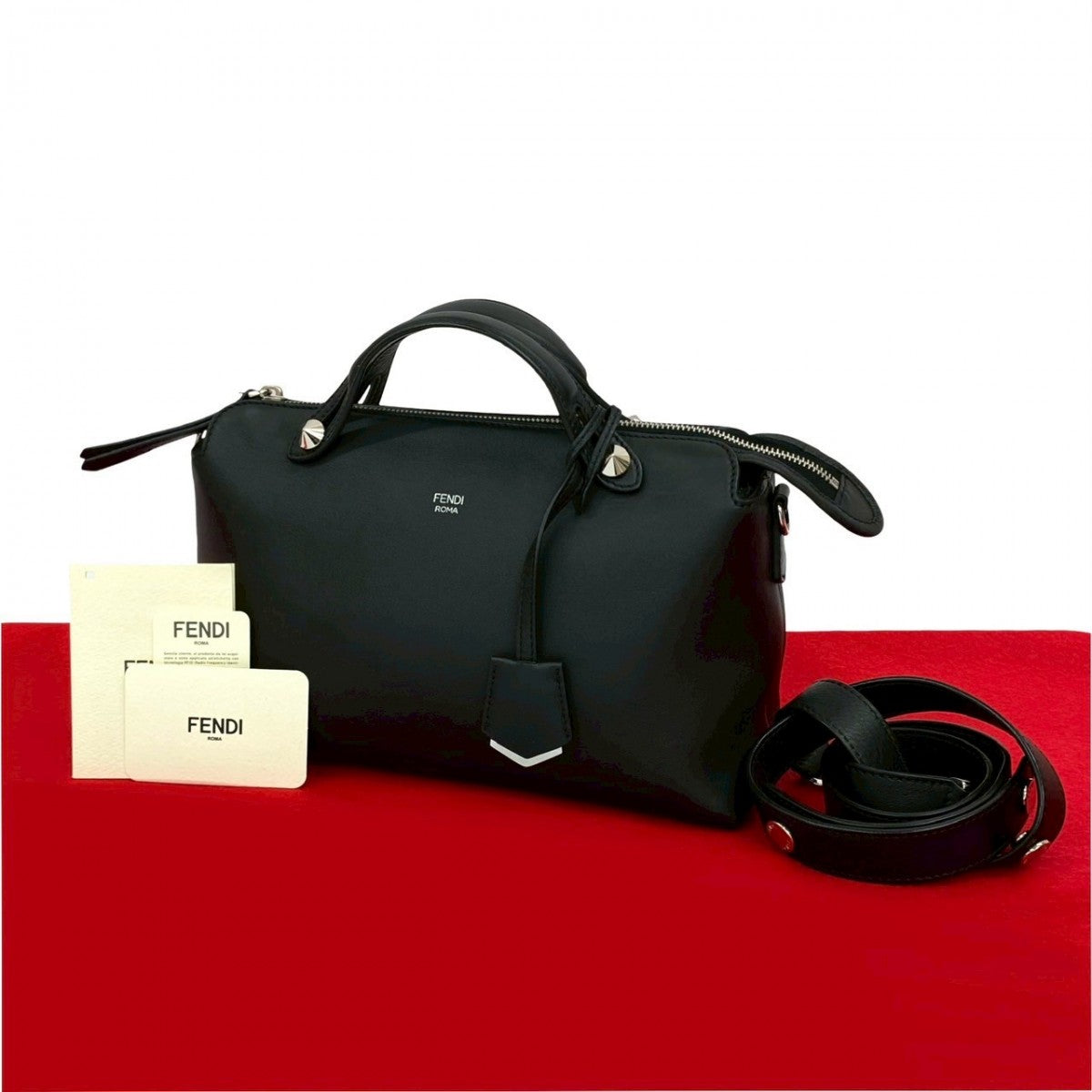 FENDI Shoulder Bag leather black By the way medium
