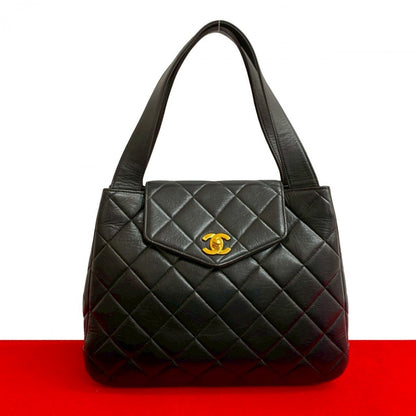 CHANEL Handbag lambskin black Matrasse