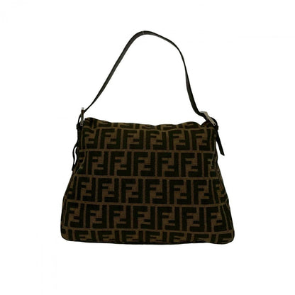 FENDI Handbag canvas Brown Mamma Bucket