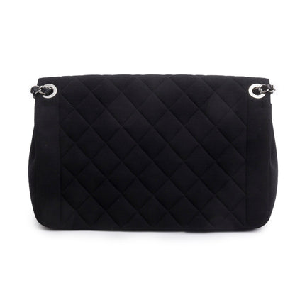 Chanel Black Jersey Quilted Chic With Me Large Flap Bag