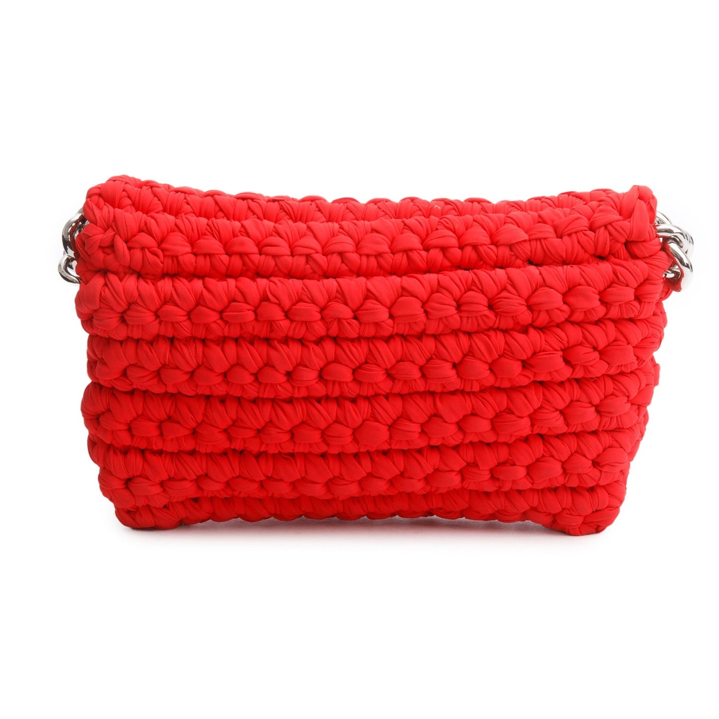 Chanel Red Fancy Crochet Single Flap Bag