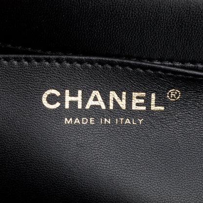 Chanel Black Lambskin Quilted Small Whipstitch Flap Bag