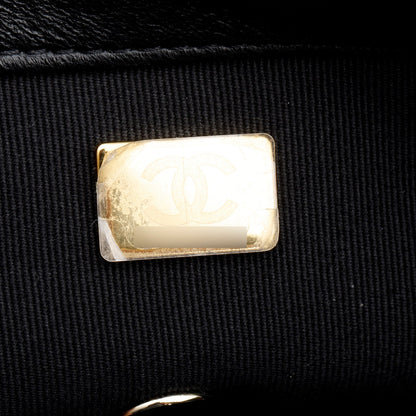 Chanel Black Lambskin Quilted Small Whipstitch Flap Bag