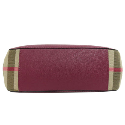 BURBERRY Shoulder Bag leather purple logo Women