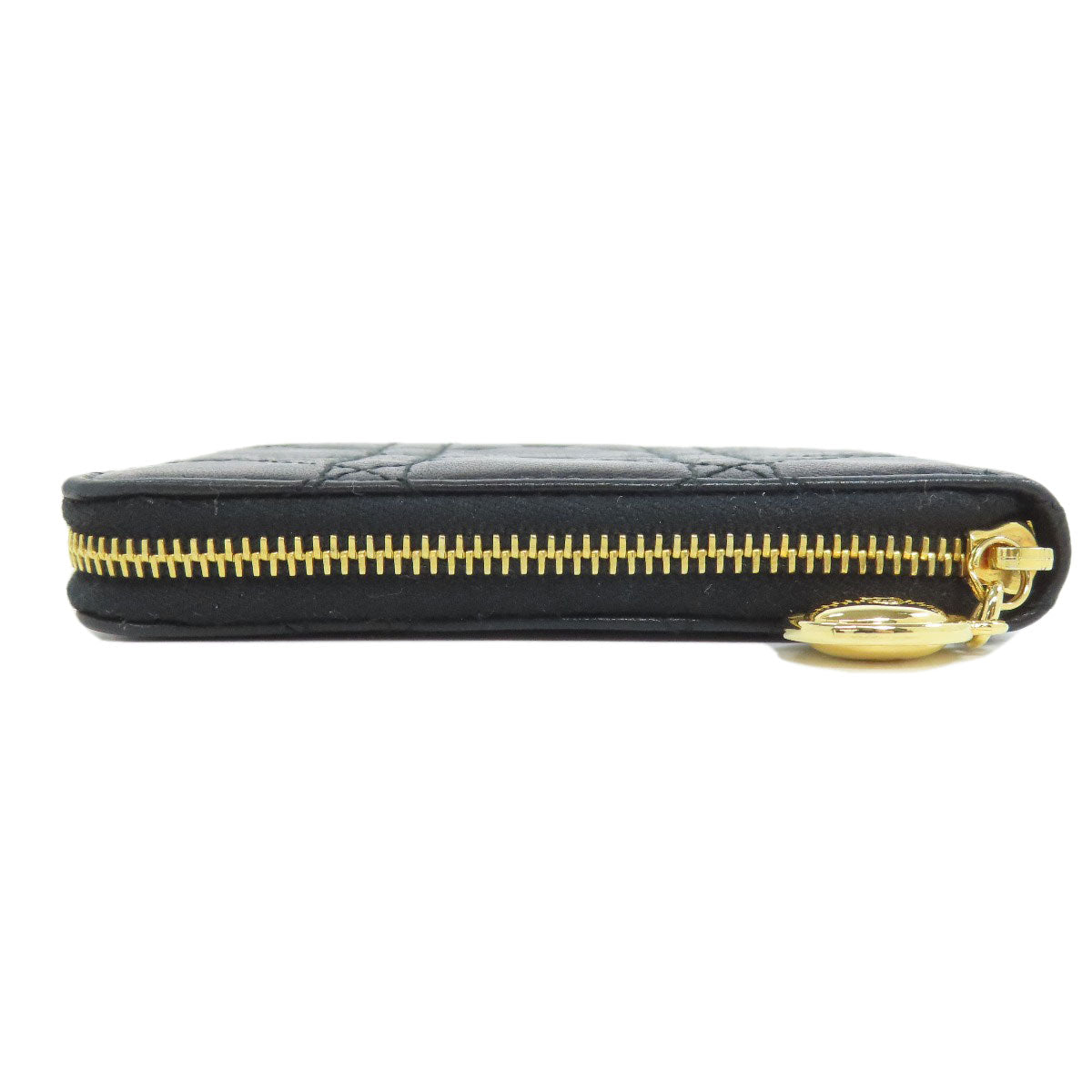 Christian Dior Bifold Wallet lambskin black Canage Women