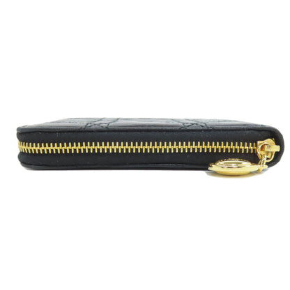 Christian Dior Bifold Wallet lambskin black Canage Women