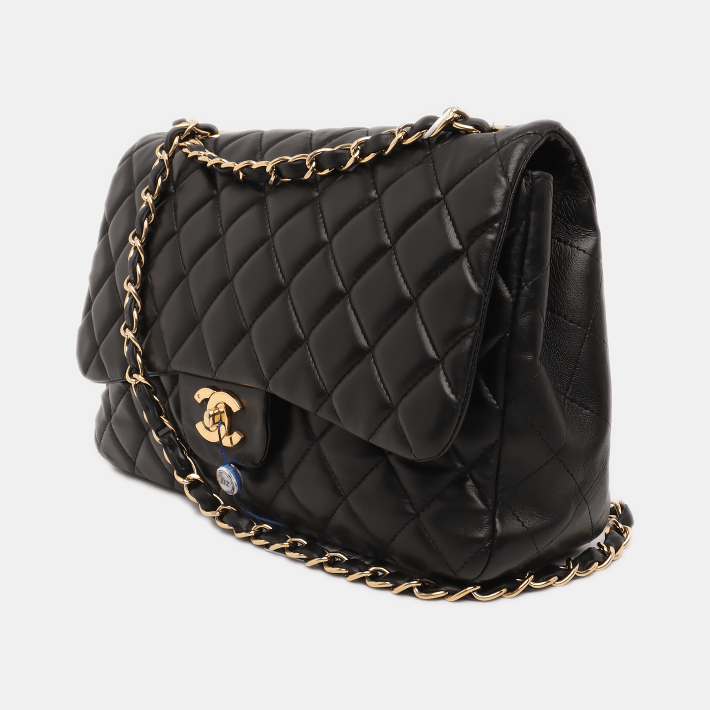 Chanel Classic Flap Jumbo 2009 Black Lambskin Leather Single Flap with Gold Hardware
