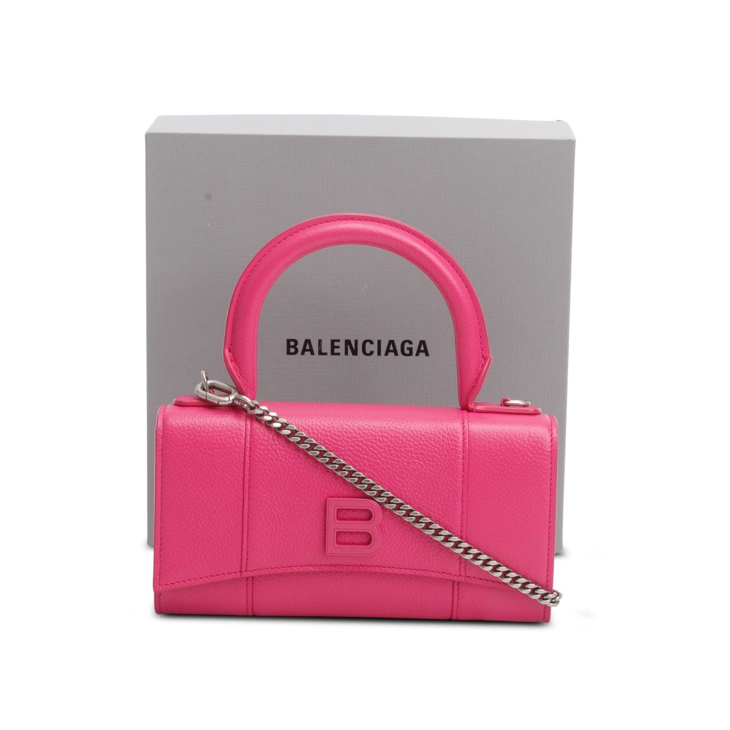 Balenciaga Pink Grained Calf Leather Hourglass Phone Holder