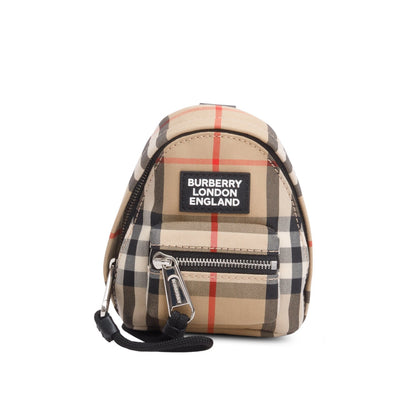 Burberry Brown Vintage Check Mini Jett Backpack Key Charm