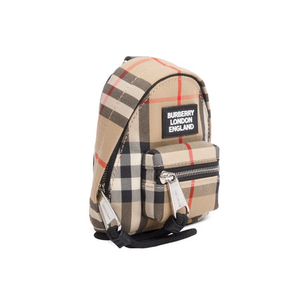 Burberry Brown Vintage Check Mini Jett Backpack Key Charm