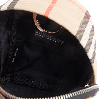 Burberry Brown Vintage Check Mini Jett Backpack Key Charm