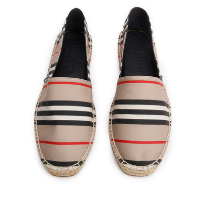 Burberry Beige Check Mews Espadrilles, Size 38