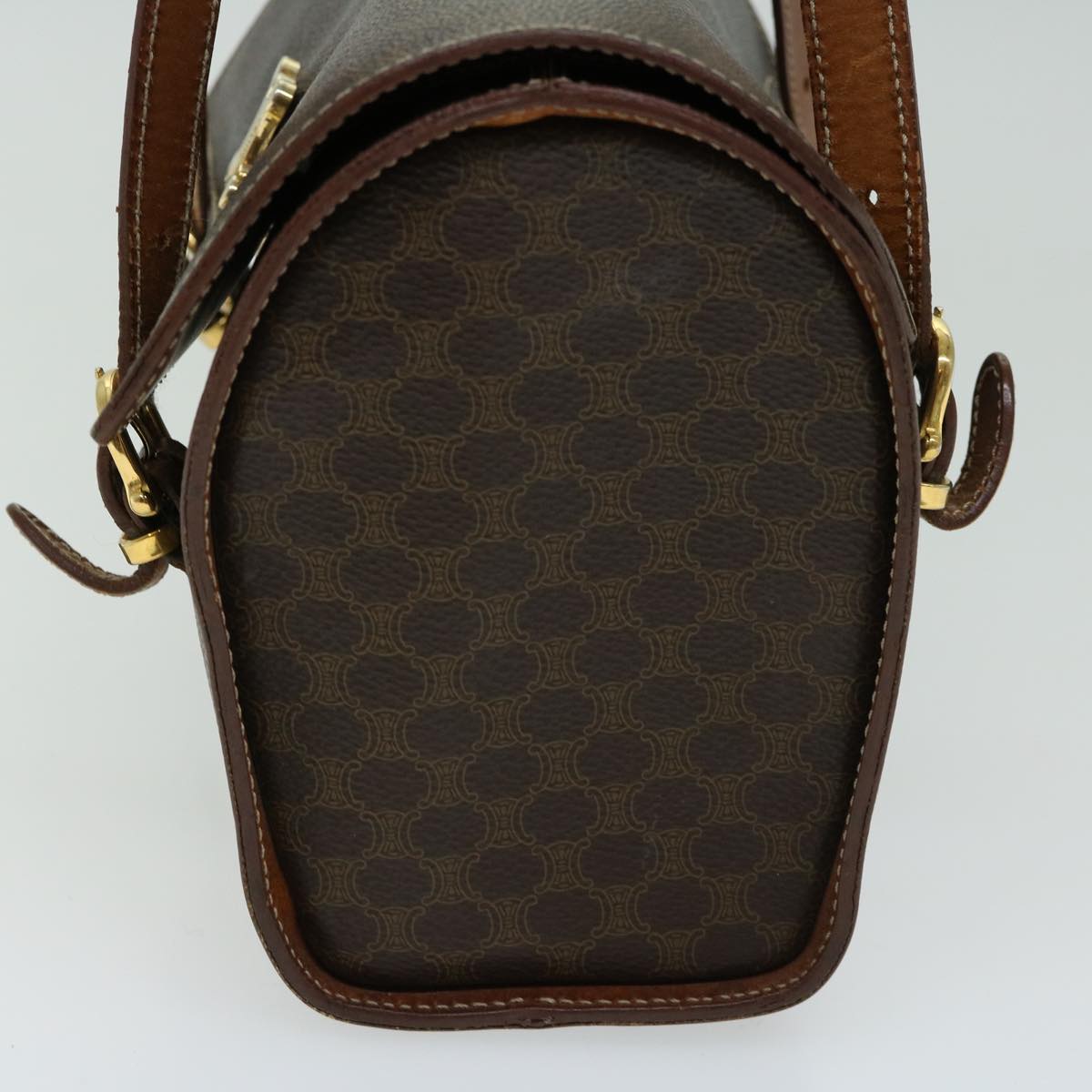 Luxury CELINE Macadam Canvas Hand Bag PVC 2way Brown  66276