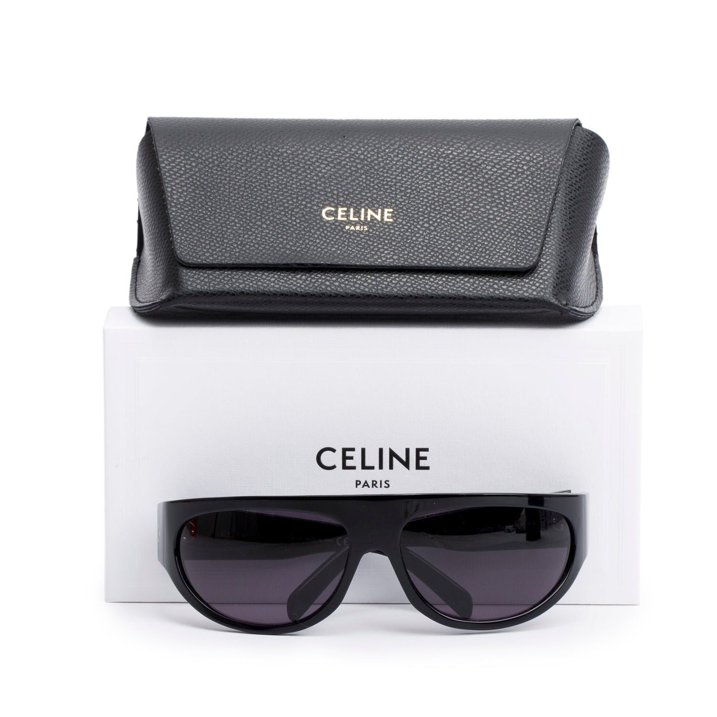 Celine CL402721 Black Acetate Square Shield Sunglasses