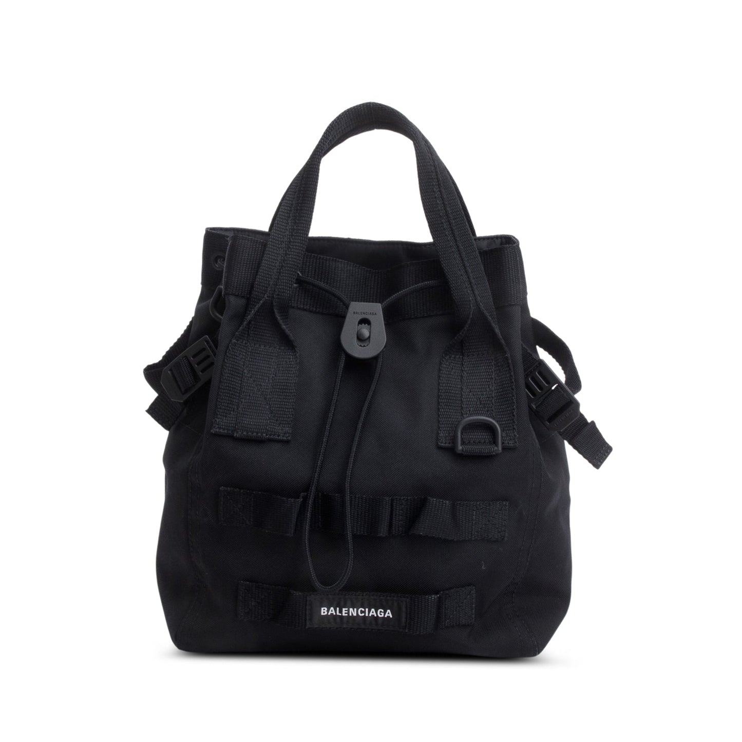 Balenciaga Black Canvas Logo Patch Tote Bag