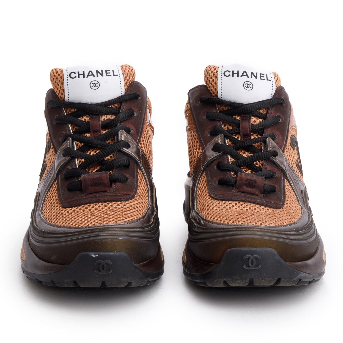 Chanel Multicolor Interlocking CC Logo Mesh Sneakers, Size 37.5