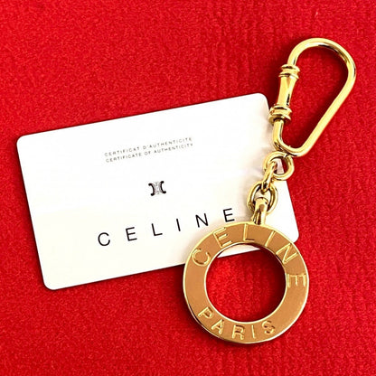 CELINE Key ring Gold Plated gold