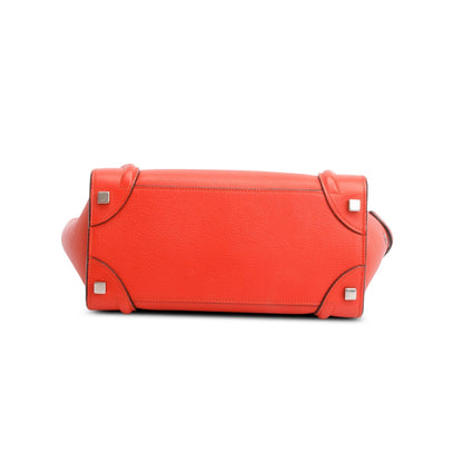 Celine Orange Calfskin Leather Micro Luggage Tote