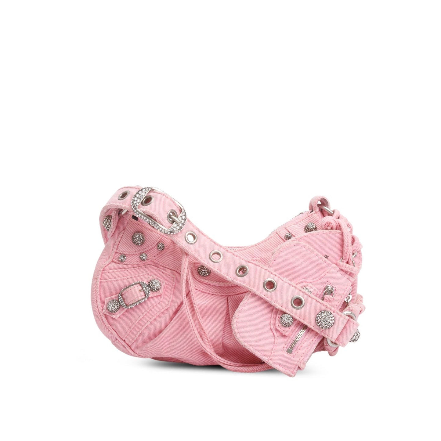 Balenciaga Pink Denim Le Cagole XS Shoulder Bag