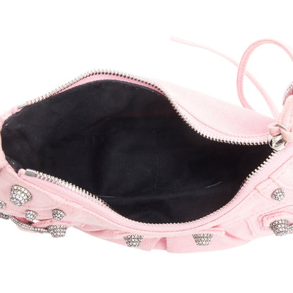 Balenciaga Pink Denim Le Cagole XS Shoulder Bag