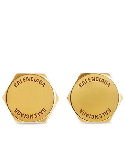 Luxury Balenciaga Trending 2025 Garage Screw Earrings Gold