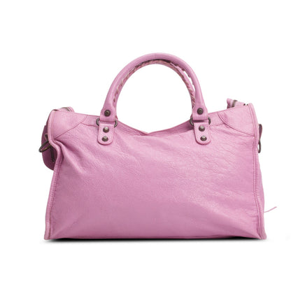 Balenciaga Purple Arena Lambskin Leather Le City Medium Bag