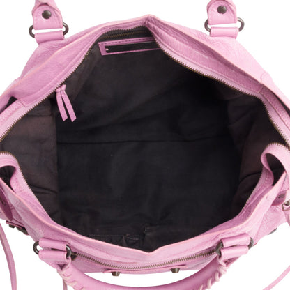 Balenciaga Purple Arena Lambskin Leather Le City Medium Bag