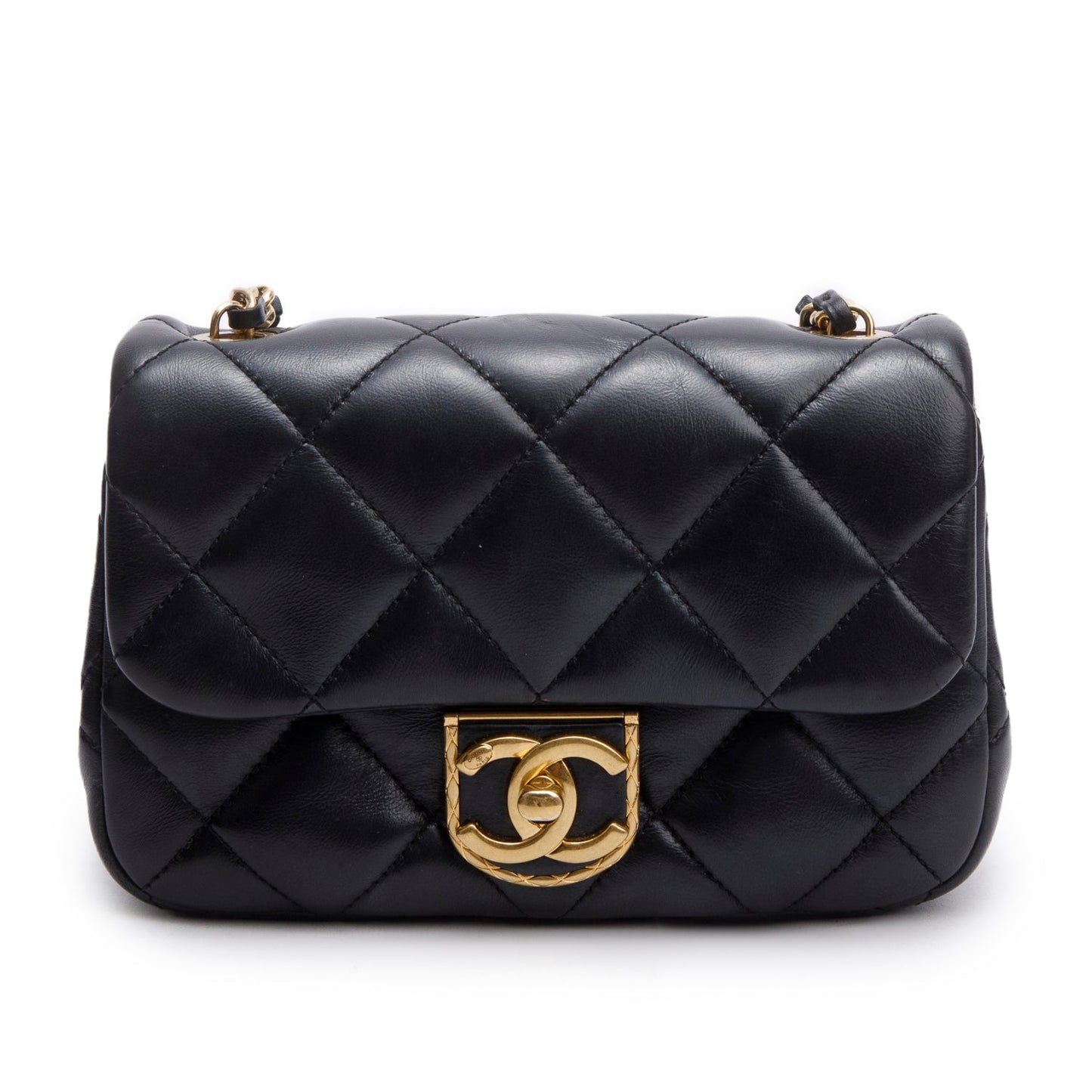 Chanel Black Quilted Calfskin Leather Mini CC Matelasse Flap Bag