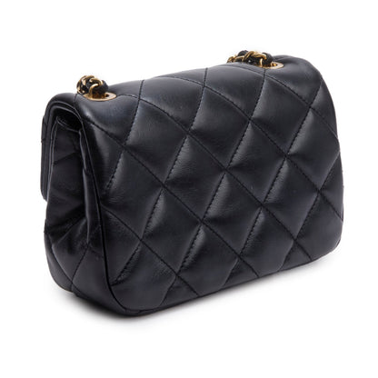 Chanel Black Quilted Calfskin Leather Mini CC Matelasse Flap Bag