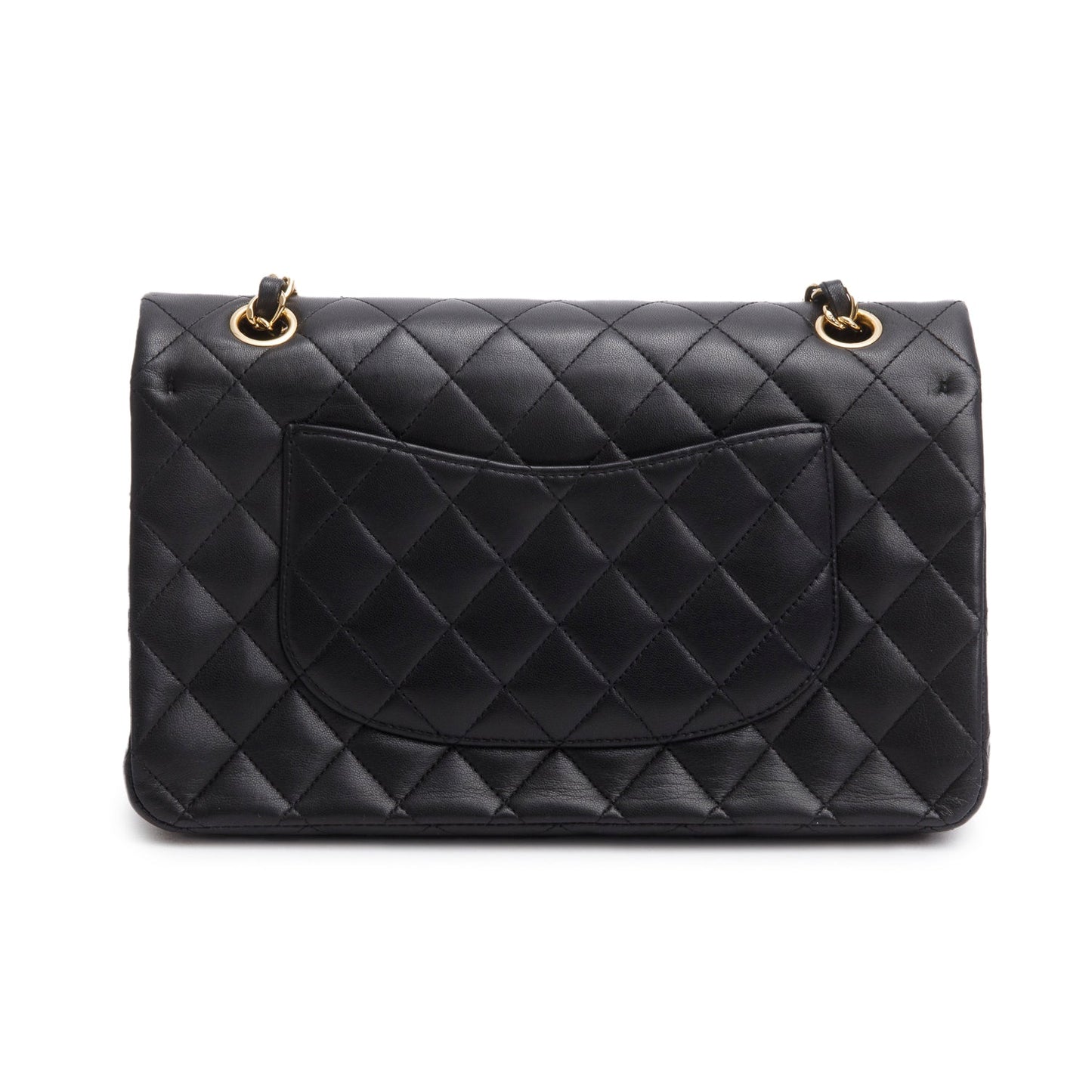 Chanel Black Quilted Lambskin Leather Classic Medium Double Flap Bag